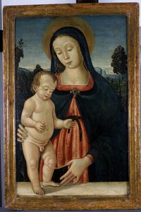 Madonna og barn, ca. 1500 (tempera på poppeltræ) af Italian School